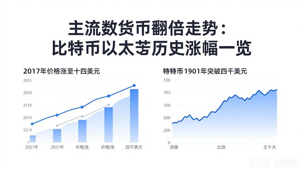 主流数字货币翻倍走势：比特币以太坊历史涨幅一览
