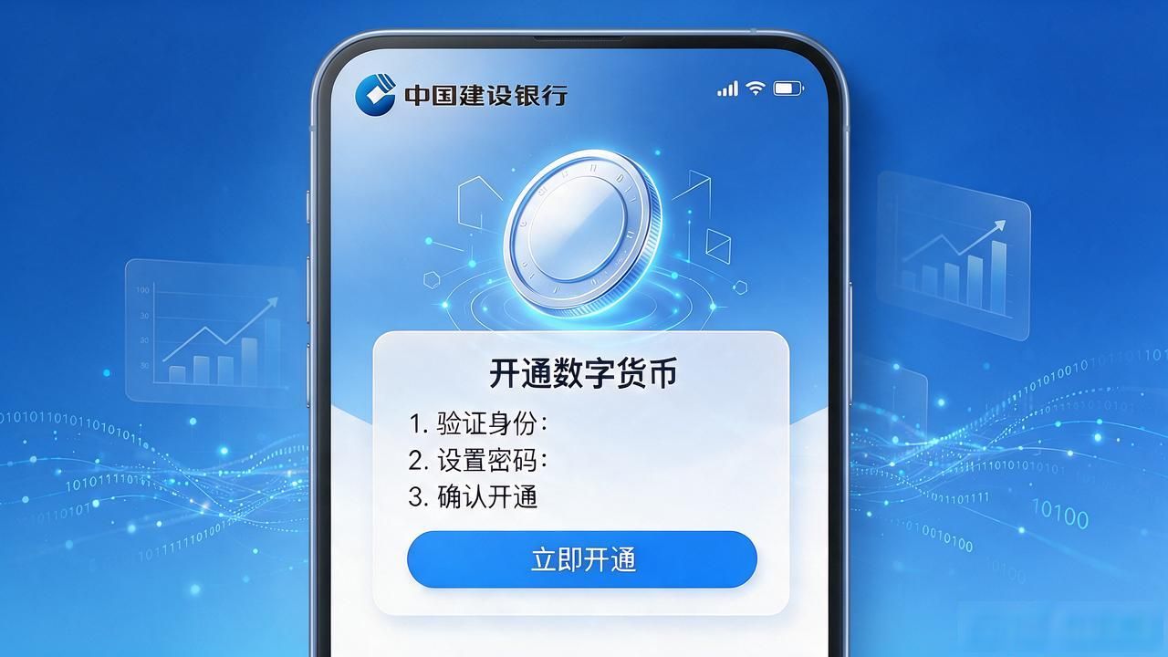 建行app数字货币怎么开通？全程手机操作，不用跑银行