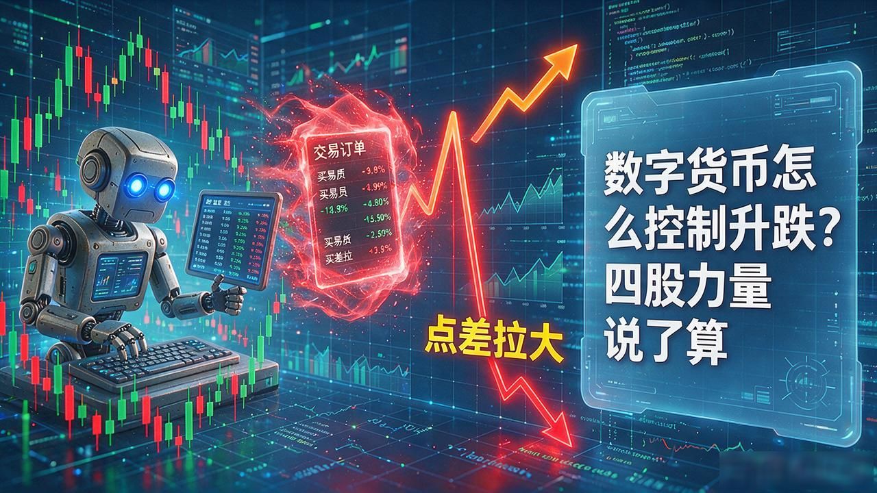数字货币怎么控制升跌？四股力量说了算，搞懂不踩坑
