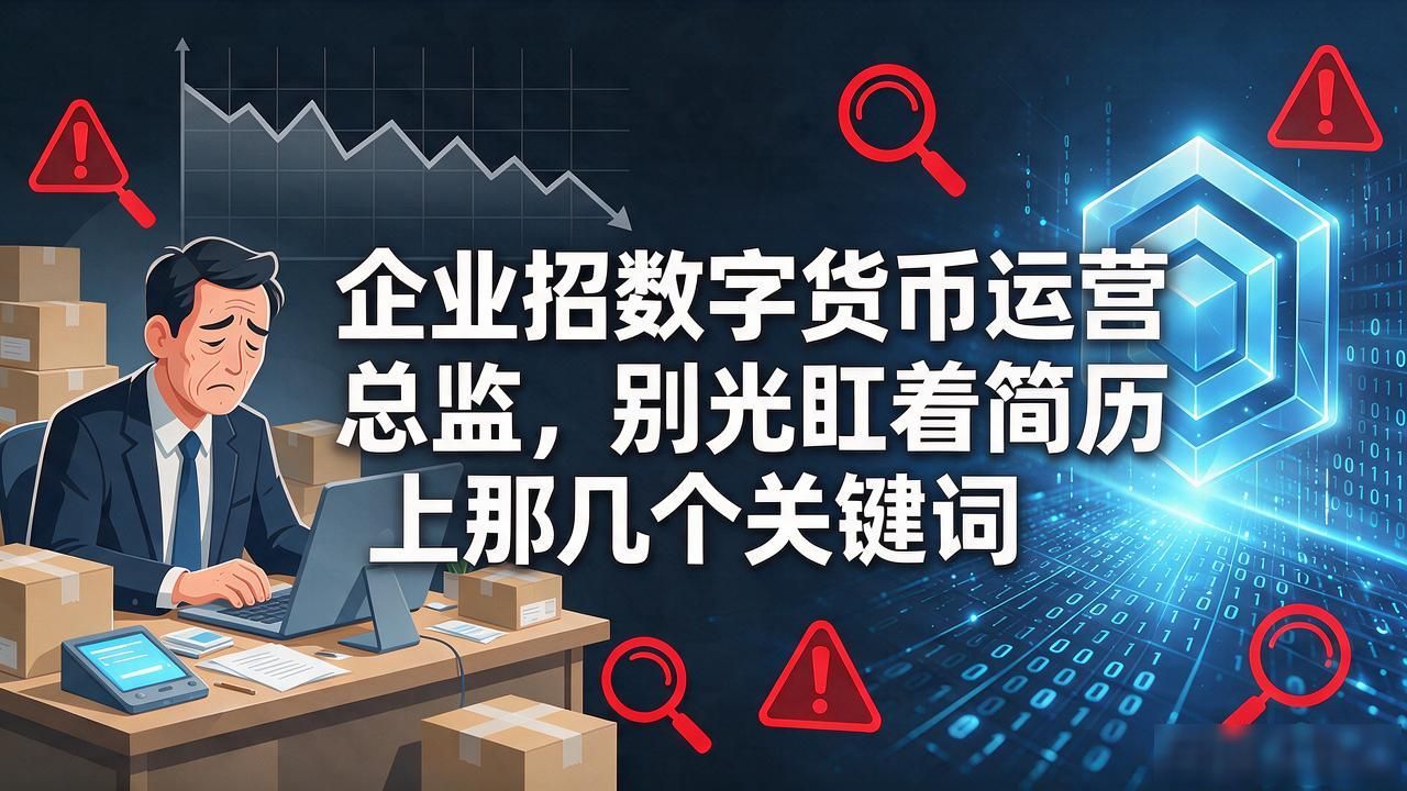 企业招数字货币运营总监，别光盯着简历上那几个关键词
