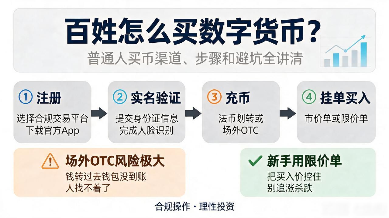百姓怎么买数字货币？普通人买币渠道、步骤和避坑全讲清