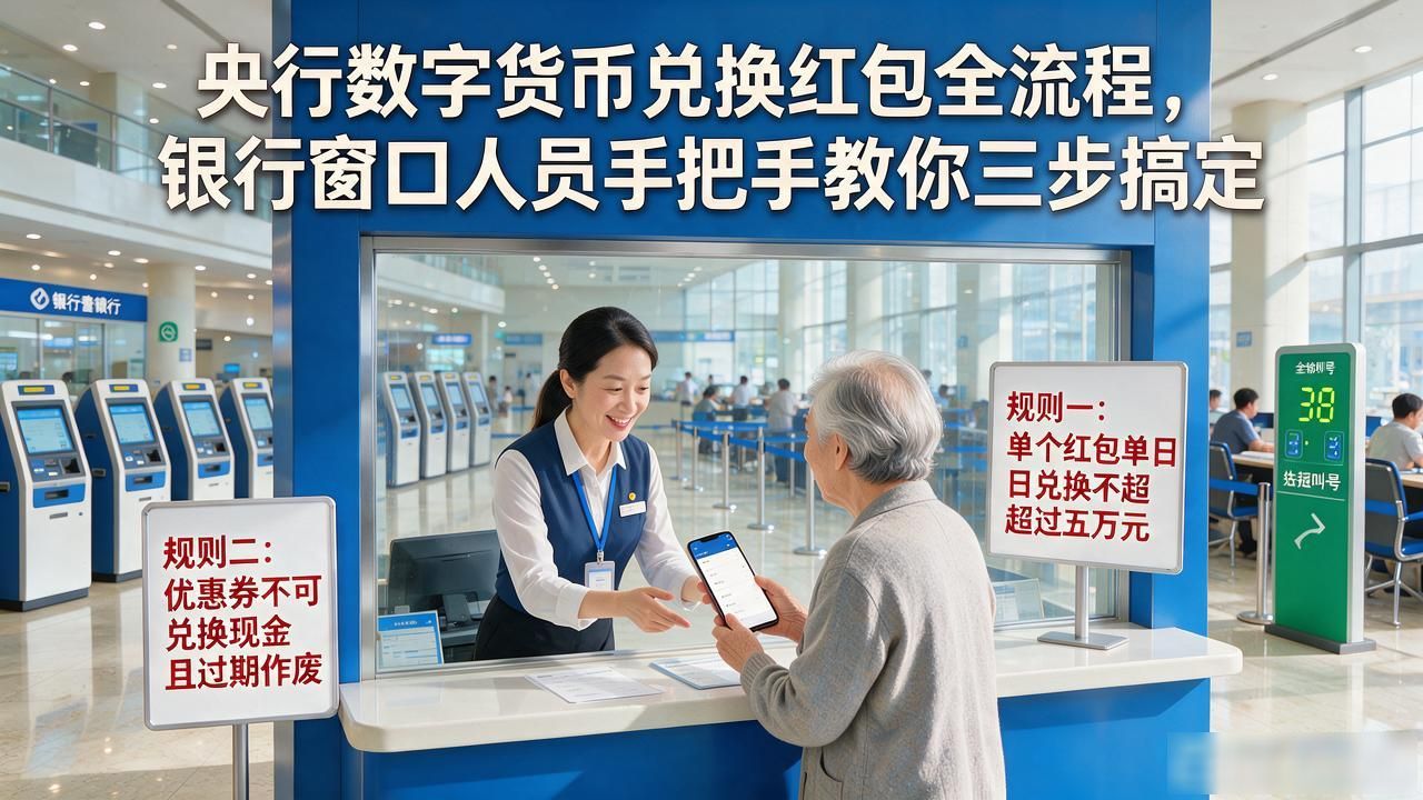 央行数字货币兑换红包全流程，银行窗口人员手把手教你三步搞定