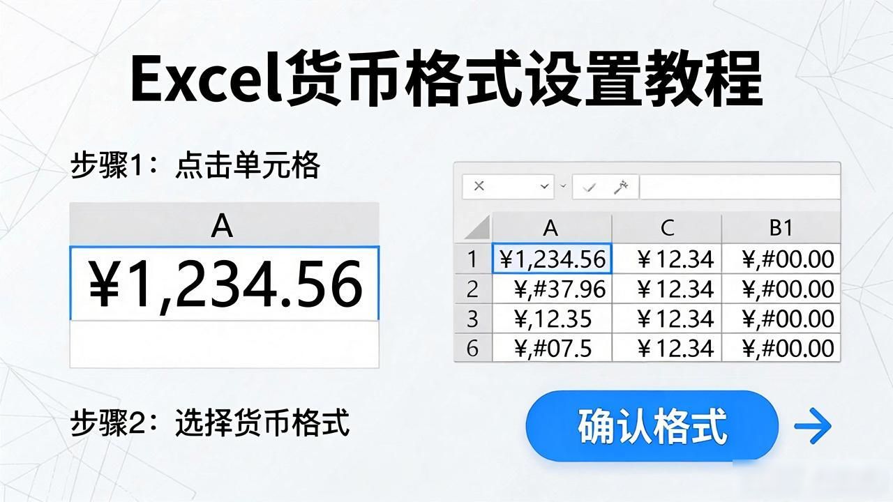 设置单元格格式显示货币_自定义格式Excel货币符号_excel表格数字自定义货币