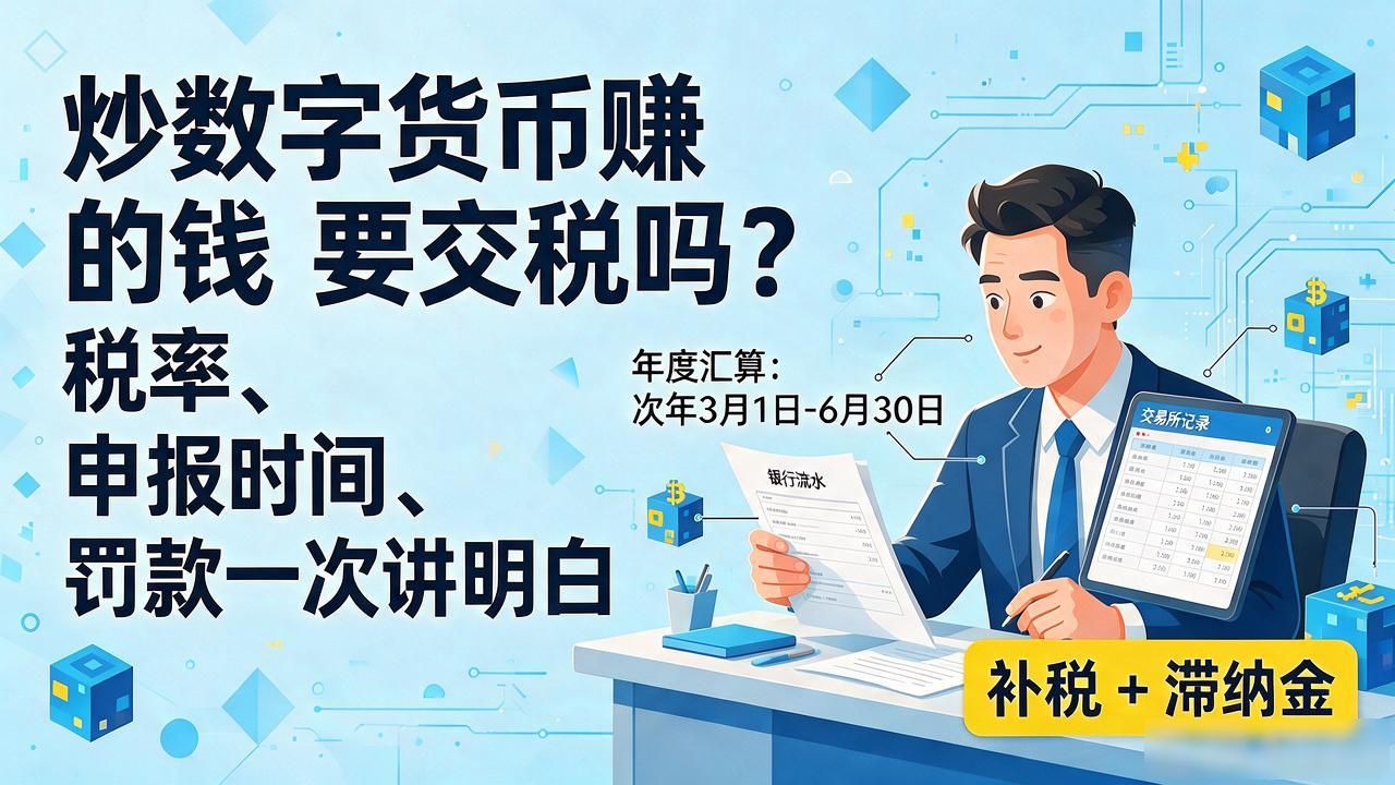 炒数字货币赚的钱要交税吗？税率、申报时间、罚款一次讲明白