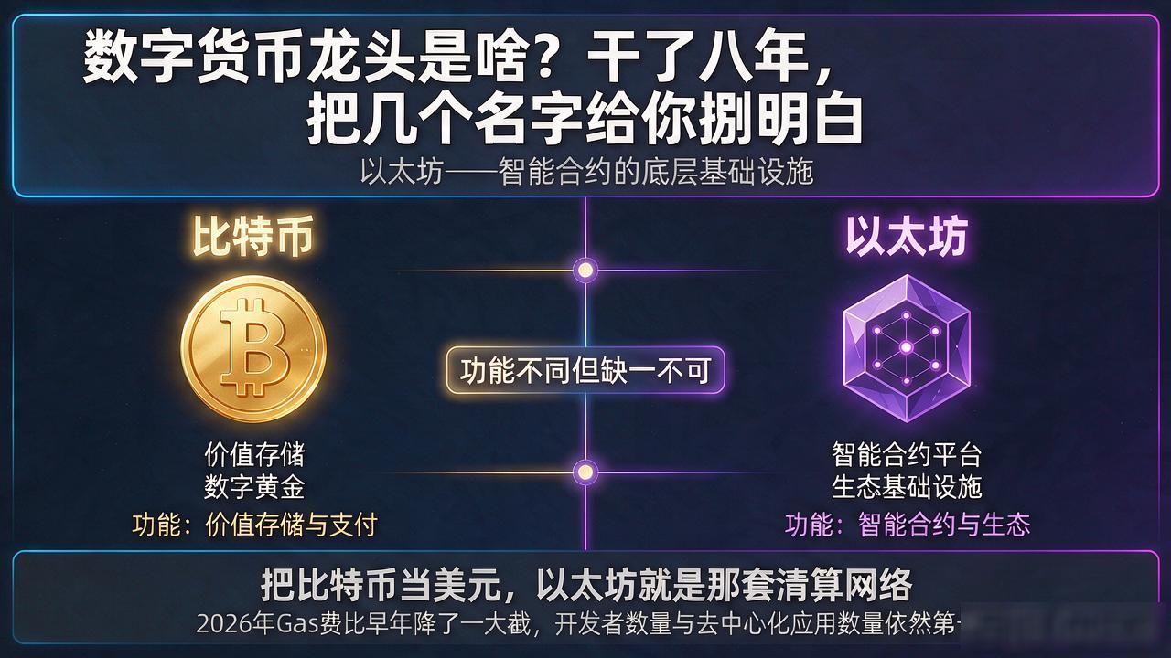 数字货币龙头是啥？干了八年，把几个名字给你捋明白