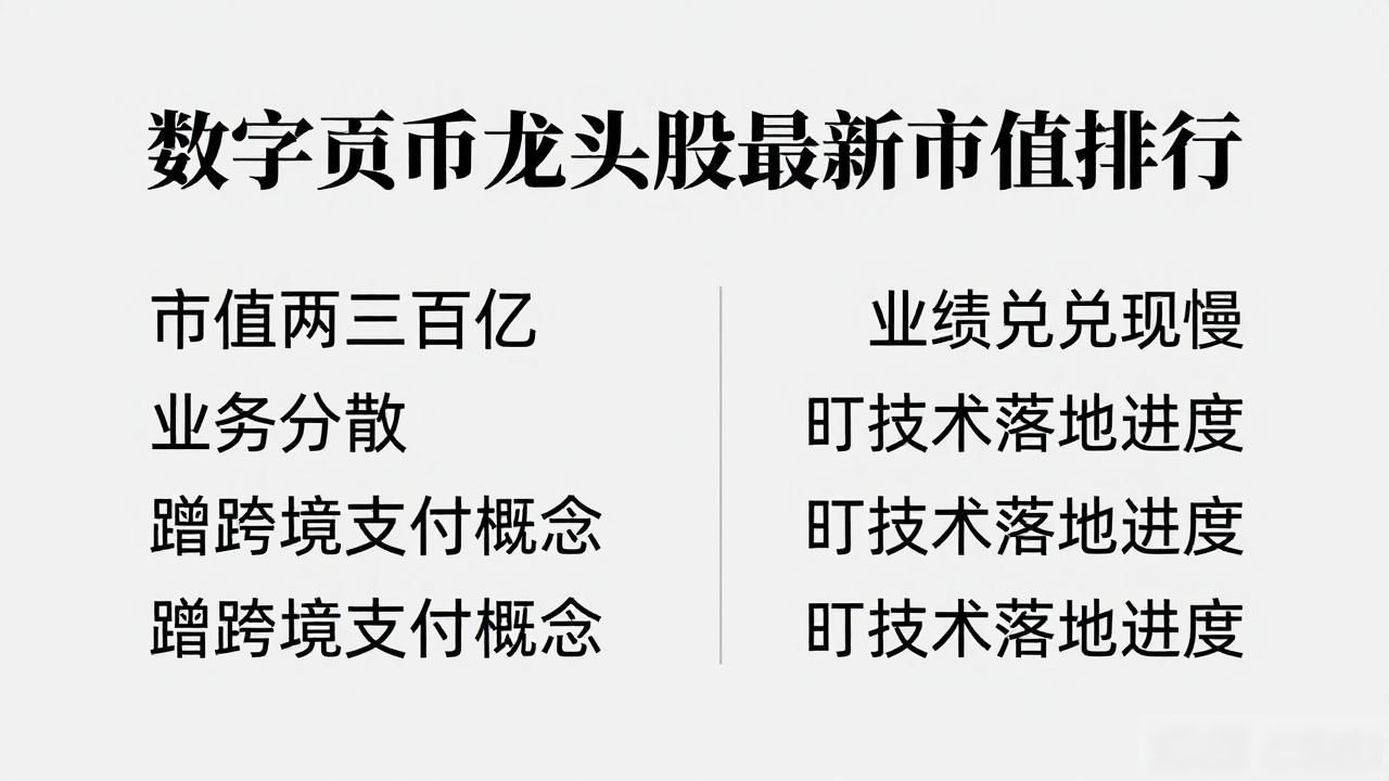 数字货币龙头股最新市值排行